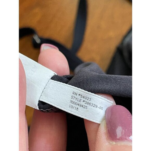 Athleta Twist Up Tankini Top Quick Dry Swimwear Lined Stretch Black Sz 32D - Picture 9 of 9